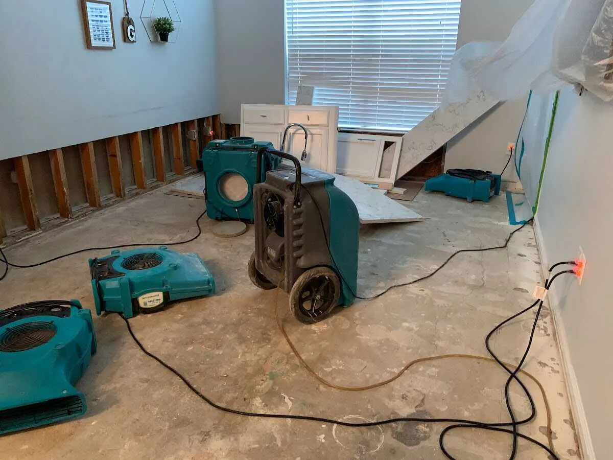 Dehumidifier in flood-cut room for Water Extraction & Removal in Scarborough